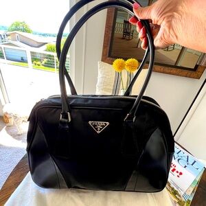 Prada Tessuto soft shoulder bag in Nero